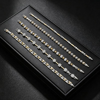 Bracelet tennis en cuivre micro-incrusté de zircon à petites fleurs pour couples, accessoires faits main haut de gamme et de luxe léger