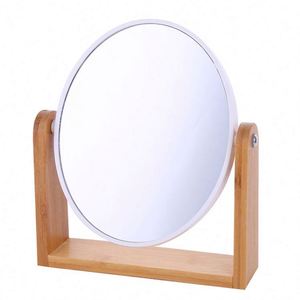 Wholesale Adjustable Rotation Wooden Base Mirror for Table - Product Image 2