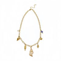 Collier pendentif coquillage élément océanique plaqué or PVD 18 carats pour femme, en acier inoxydable inaltérable, bijou raffiné, cadeau idéal
