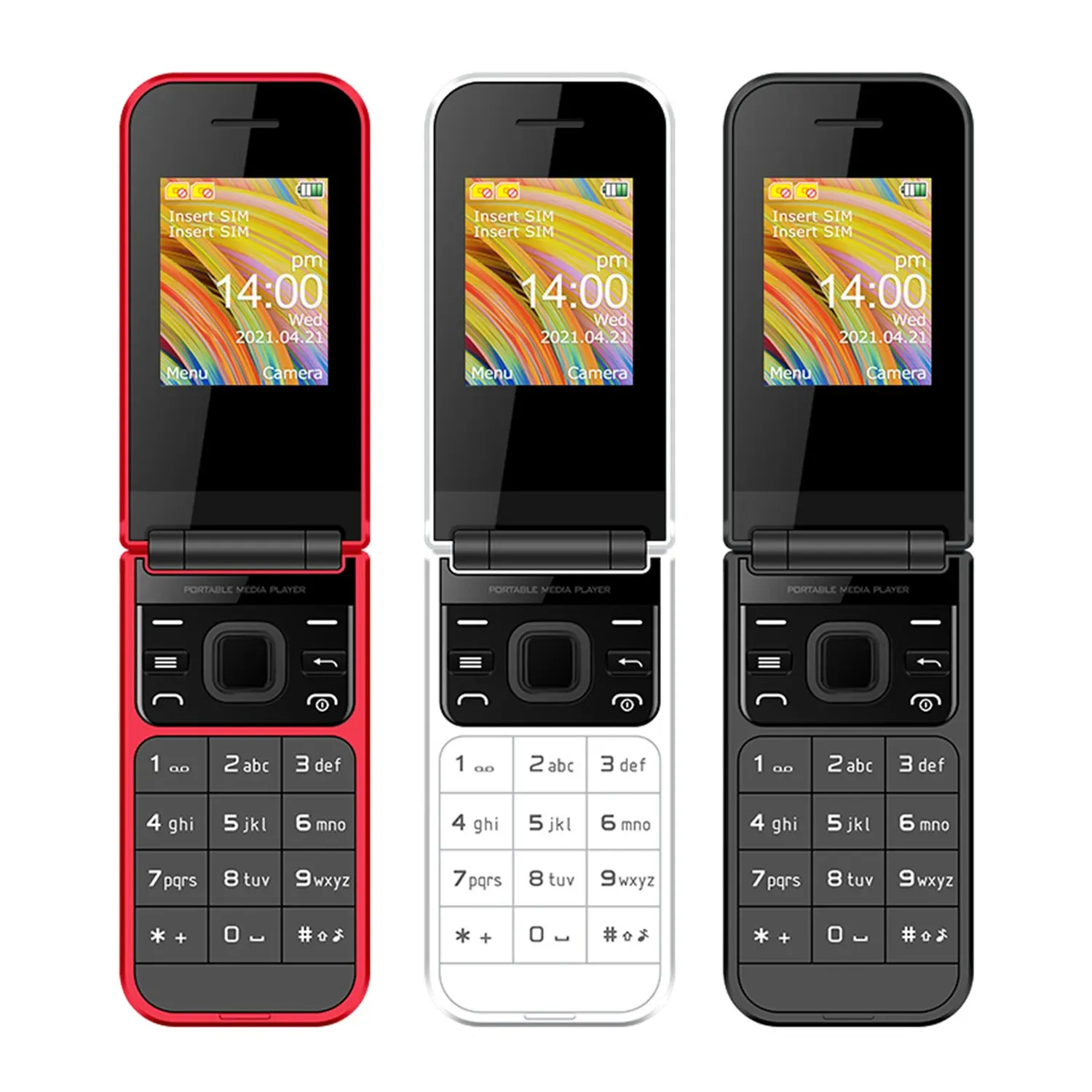 هاتف NokiaF2720 بشريحتين بزر ضغط 1.77 بوصة مكبر صوت لاسلكي راديو قابل للطي