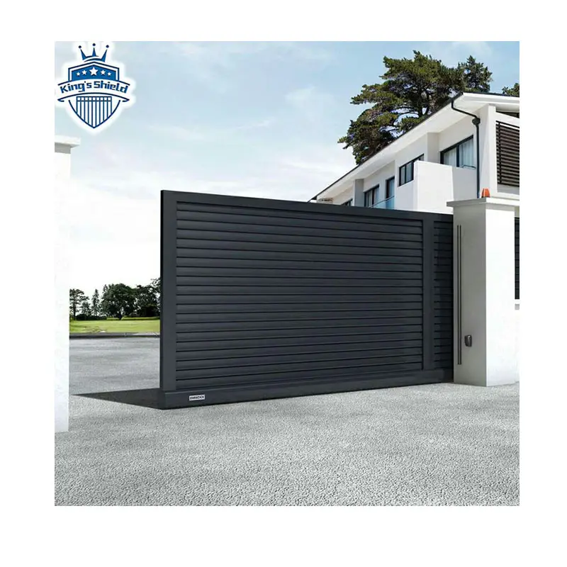 Puerta corredera eléctrica de Metal con Control remoto para exteriores, puerta de jardín con diseño de puerta principal para entrada delantera, moderna