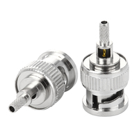 Connecteur mâle BNC à sertir et à souder, fiche coaxiale RF pour câbles RG58/RG142/RG400/LMR195/LMR200/RG303/RG223/RG58/SYV503