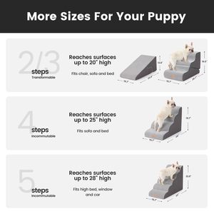Escalier et rampe 2 en 1 pour animaux de compagnie |   Canapé-lit pliable pour chien et chat avec échelle |   Housse lavable, antidérapante, design portable - Product Image 6