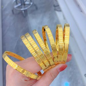 YL Water Shell Gold 999 Collection de bracelets à breloques pour femmes Plain Circle Ancient French Craft sans hydrogène Live Explosions - Product Image 4