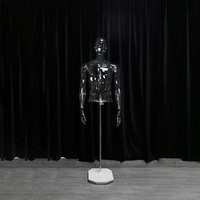 Maniquí Masculino Transparente de Cuerpo Completo, Maniquí de Plástico Transparente para Exhibición de Ropa en 3D, Modelo Humano, Maniquí Masculino Transparente
