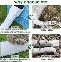1 paquet d'extensions de descente de gouttière blanche, rallonge de gouttière pour le drainage des eaux de pluie flexible, tuyau d'extension de vidange vers le bas