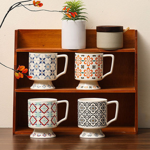 Bohemian Style Ceramic Coffee Mug Vintage <b>Tea</b> <b>Cup</b> 400ml <b>Large</b> Drinking Mugs <b>for</b> Home Use - Product Image 2
