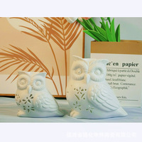Vente en gros de brûleurs à cire fondue chauffe-lampes à bougies brûleur à huile essentielle en céramique en forme de hibou nordique