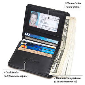 HUMERPAUL − portefeuille en <span class=keywords><strong>cuir</strong></span> pour hommes, marque de luxe, Rfid, pour cartes de crédit, accessoire court, Slim, <span class=keywords><strong>porte</strong></span>-cartes de poche - Product Image 4