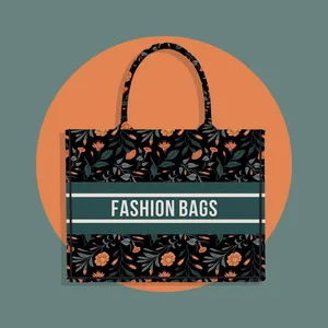 2022 कस्टम कपड़े बड़े क्षमता फूल मुद्रित फैशन लक्जरी हैंडबैग महिलाओं के लिए वर्ग छात्र बैग ले जाना