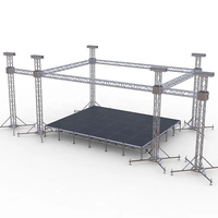 Torre de elevación de truss de aluminio para soporte en el suelo, sistema de elevación de truss para escenarios y exhibiciones, y podio de aluminio para eventos y espectáculos