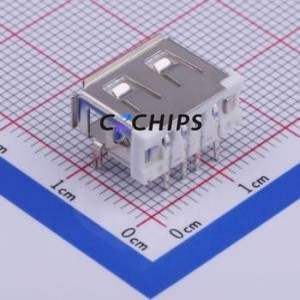 912-112A1011D10100 USB Connector Bent Lead Through Hole Connector Type-A USB 2.0 Female Right Angle Insert - Product Image 2