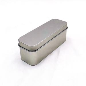 도매 작은 직사각형 사용자 정의 실버 일반 주석 플레이트 금속 상자 힌지 선물 사탕 쿠키 포장 - Product Image 4