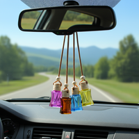 Vente en gros de flacons diffuseurs de parfum hexagonaux en verre vides, diffuseur d'air pour voiture, flacon de parfum, diffuseur d'huiles essentielles