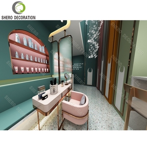 Elegant <b>Nail</b> Salon Interior Design Customized Durable <b>Nail</b> Polish Display Cabinets <b>Nail</b> Salon <b>Table</b> For Beauty Salon Decoration - Product Image 1