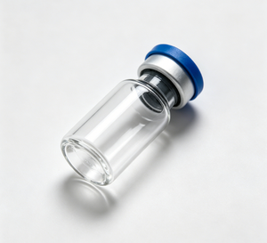 Flacon en verre transparent avec bouchon à sertir composite bleu et argenté, kit d'échantillons cosmétiques à plat, simple ou multi-pièces - Product Image 2
