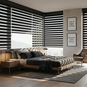 Stores zébrés motorisés design tendance, décoration moderne pour la <span class=keywords><strong>maison</strong></span>, stores enrouleurs électriques rayés pour <span class=keywords><strong>salon</strong></span> et <span class=keywords><strong>maison</strong></span> - Product Image 3