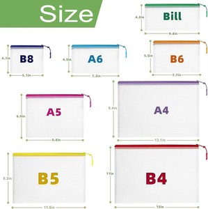 Busta Portadocumenti in Rete Morbida con Logo Personalizzato, Formato A4, Trasparente con Cerniera e Griglia - Product Image 6
