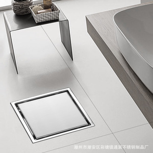 Tongchen Stainless Steel Concealed Floor <b>Drain</b> 304 Square 80mm Water Seal <b>Bathroom</b> Shower Toilet Hidden Drainage - Product Image 1