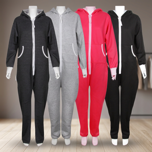 Unisex XL Custom Made <b>Jumpsuits</b> One Piece Fleece Pajamas Thermal Breathable 100% Cotton Fabric Solid Pattern Men's Sleepwear - Product Image 2