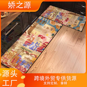 Tapis de cuisine en terre de diatomée à motif géométrique, forme allée, antidérapant, facile à nettoyer, absorbant, pour usage en cuisine - Product Image 5