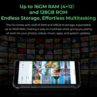 OUKITEL Dernier G5 Factory Direct Double Camping Lights Téléphone robuste 6300mAh IP68 Version mondiale 4GB 128GB Smartphone robuste
