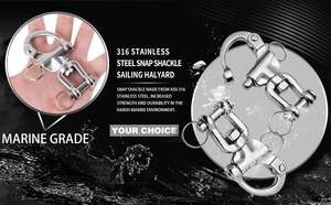 Grillete de Liberación Rápida con Ojo Giratorio de Acero Inoxidable 316 para Embarcaciones de Vela, Venta al por Mayor - Product Image 3
