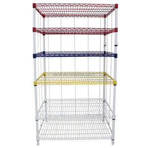 Étagère de rangement modulaire en fil métallique robuste avec pieds inférieurs, diverses couleurs, OEM & ODM, pour usage commercial - Product Image 1