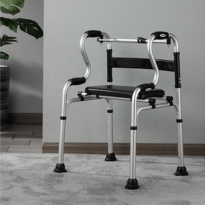 Marcheur et déambulateur en aluminium pliable pour adultes Aide à la marche avec roues avant pour la rééducation pour une utilisation extérieure et intérieure - Product Image 2