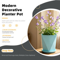 Pots à fleurs carrés en plastique pour orchidées, trou de drainage, design minimaliste durable, décoration pour plantes d'intérieur et d'extérieur, options colorées, pack de 2,02 L