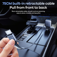 Chargeur de voiture REMAX CC11 72W, 3 ports USB C PD45W, adaptateur de chargeur de voiture réglable à 180 degrés avec câble rétractable intégré de 75 cm