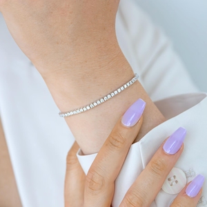 Pulsera de tenis de moissanita de 2 mm con 4 puntas, redonda, moderna, unisex, con brillo de moissanita, duradera, MOQ bajo, premium - Product Image 3