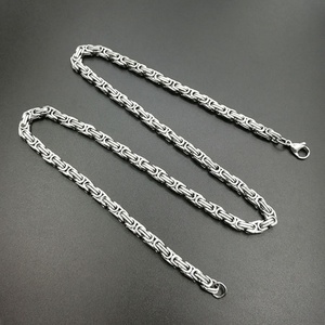 High End Stainless Steel Byzantine Chain <b>Silver</b> Metal Chains <b>for</b> <b>Men</b> - Product Image 3