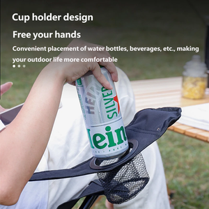 Custom Logo Printed Eco-Friendly Folding Camping <b>Chair</b> Portable Outdoor <b>Beach</b> <b>Chair</b> Cup Holder Lightweight Fishing Workshop - Product Image 4