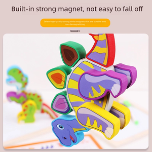 Tavola da Disegno Magnetica 3D per Bambini, Puzzle in Legno a Forma di Dinosauro, Lavagna per Graffiti Cancellabile, Giocattolo Educativo per la Prima Infanzia - Product Image 4