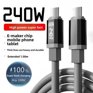 Mới 240W hiển thị kỹ thuật số siêu nhanh sạc cáp dữ liệu Type-C di động Flash sạc hoàn toàn Tương thích sạc dòng 6A Cáp - Product Image 3