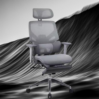 Chaise de bureau réglable de haute qualité à dossier haut, en tissu maillé respirant, avec repose-pieds inclinable