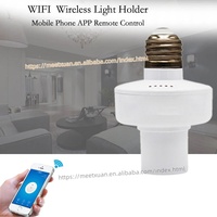 Douille connectée Tuya WiFi E27 avec télécommande sans fil, prise intelligente marche/arrêt pour support d'ampoule LED