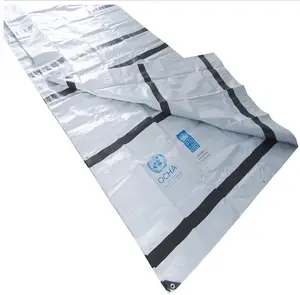 Weiß verstärkte Relief zelt Kunststoff HDPE Plane Blätter mit 6 Gurtband
