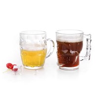 Verre à bière de 19 oz, vente chaude, vaisselle de bar unique, verre à bière avec crânes, mug en verre, mug en verre transparent