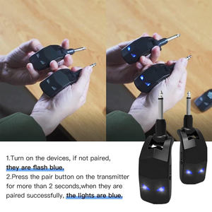 2.4GHz Wireless Guitar System 4 Canais Recarregável Áudio Transmissor Sem Fio Receptor para Guitarra Baixo Instrumentos Elétricos - Product Image 6