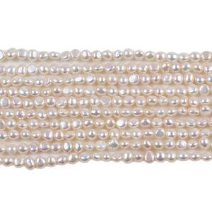 ไข่มุกน้ำจืดสีขาวและชมพู ขนาด 4-5 มม. แบบสองด้าน เงา พร้อมรูแนวนอน แสงสว่างดี เหมาะสำหรับงาน DIY เครื่องประดับ - Product Image 4