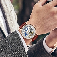 Montres mécaniques automatiques de luxe pour hommes, multifonctions, avec fuseau horaire secondaire et phases de lune