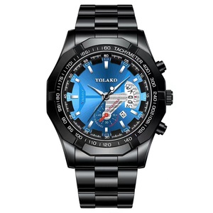 Fashion Luxury Men's Sport Quartz <b>Watch</b> <b>Black</b> Gold Tone Chronograph Tachymeter Waterproof Carbon Fiber Stainless Steel Strap - Product Image 4