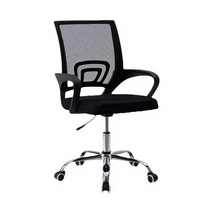 Chaise de bureau informatique ergonomique en maille, moderne et minimaliste, avec accoudoirs fixes, structure en plastique, réglage en hauteur, pivotante, pour employés et étudiants