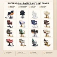 Fauteuil de Salon de Coiffure de Luxe Beige avec Pompe Hydraulique, Base Dorée Durable, Repose-Pieds et Panneaux Latéraux en Bois, Rotation à 360 Degrés