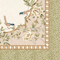 Tapis de mahjong carré de 33,5 pouces avec imprimé floral d'oiseaux, tapis de jeu antidérapant et insonorisant pour le mahjong, le poker, les jeux de société