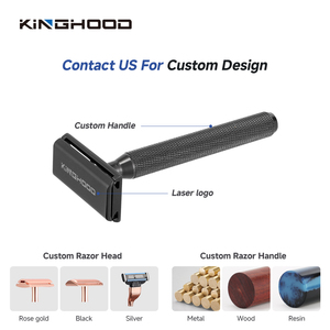 Custom Logo Eco Reusable Metal <strong>Shaving</strong> Rose Gold Men Double Edge Safety Razor With Aluminum Handle - Product Image 3