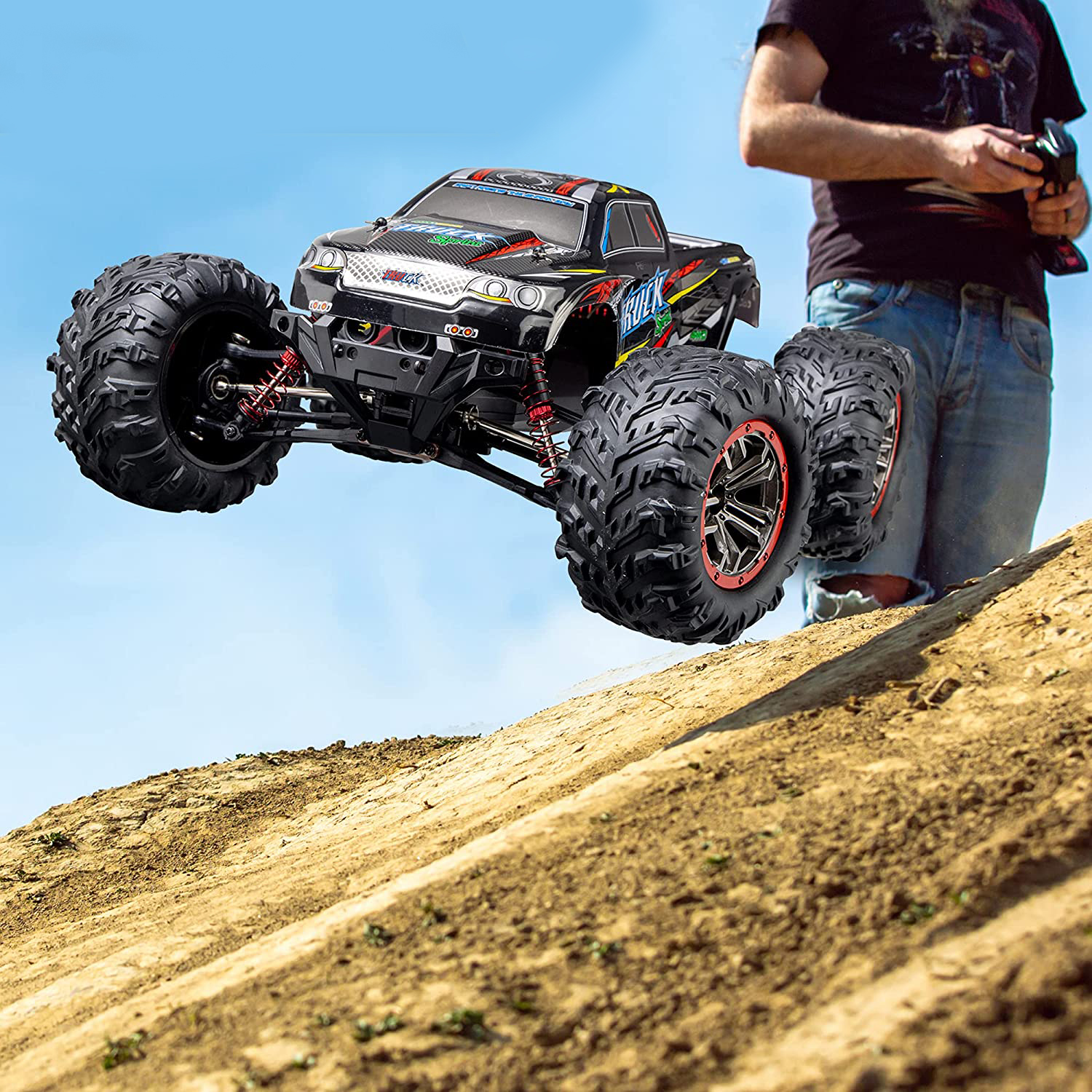 Loolinn|丈夫なRCカー-ホビーグレード、1:16スケールRCトラック、速度調整可能、オフロード、Ready to Run、最高速度時速19マイル、4 WD-少年から大人までの Loolinn | Durable RC Cars - Hobby Grade, 1:16 Scale RC Truck, Adjustable  Speed, Off-Road