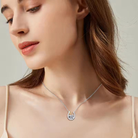 Collier fer à cheval en argent sterling 925, porte-bonheur, bijou manchette ouverte pour femme, vente en gros